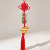 Venda quente 2027 Ano do Carneiro Novo Carneiro Dourado Pingente de Nó Chinês, Moedas dos Cinco Imperadores de Cobre Genuíno, Ornamento de Carro de Moeda de Cobre