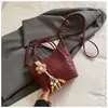 Bolsa Saco com Textura Simples Tecida 2026 Novo Estilo Bolsa Design de Nicho Bolsa de Mão Moda Cor Sólida Bolsa de Ombro Casual