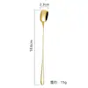 Cuchara Mezcladora Comercial de Acero Inoxidable 304, Cuchara Larga para Hielo, Cuchara de Bar, Cuchara para Miel, Cuchara Comercial para Café, Cuchara para Postres de Té con Leche