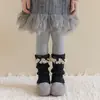 Zapatos Shang Mian Calcetines para Niños Otoño Invierno Gruesos de Cachemira de Cordero Sueltos Estilo Coreano Ins Niña Calientes Calcetines Base de Invierno