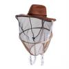 Máscara Facial Respirável para Apicultura Transfronteiriça, Chapéu de Abelha Estilo Cowboy Ocidental, Capacete de Segurança Anti-Abelha, Rede de Proteção Facial, Chapéu de Proteção Solar
