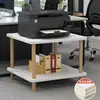 Mesa Pequeña de Madera Maciza, Mesa Lateral para Sofá, Mesa de Café para Sala de Estar con Estante de Almacenamiento, Mesa Cuadrada para Apartamentos Pequeños, Estante para Acuario e Impresora