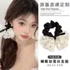 Elegante Suave, Elástico de Cabelo com Laço de Renda, Estilo Coreano Fashionável Tecido Branco Anel Intestino Elástico