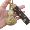 Oro Puro 999 Oro Zen Oro Buda Cordón para Teléfono Móvil Llavero Colgante Colgante para Mochila Escolar Regalo para Novia 20Mg