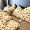 Algodón Puro de Grado A Hilo de Doble Capa Grado Materno e Infantil Juego de Ropa de Cama de Cuatro Piezas Sábana de Cama con Dibujos Animados Estilo de Dibujos Animados Estilo Pequeño Aroma