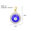 [Oro Real de Cobre] Exquisito Ojos Azules Único Nicho Exportación Transfronteriza DIY Joyería Hecha a Mano Colgante Microincrustado de Cobre y Circonio