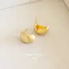 Pendientes de botón de plata 925 con pasador, textura cepillada, forma de lágrima, metálicos, mate, esmerilados, con un toque minimalista de alta gama