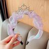 Diadema de corona de pedrería para niña Corea del Sur seersucker niños cumpleaños tocado Horquilla de princesa accesorios para el cabello de bebé no aprieta