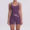Conjunto Deportivo Cruzado de Cintura Alta para Mujer, Ajustado, Bloques de Color, Espalda Descubierta para Yoga, Set de Fitness de Secado Rápido para Correr al Aire Libre