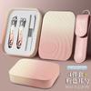 Set de Cortauñas Gradiente Juego de 4 Piezas Alicates para Piel Muerta Herramientas para Cortar Uñas de Hogar Herramientas para Manicura Herramienta para Pedicura Alicates de Punta Oblicua Ceja