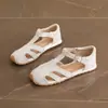Sandalias Romanas Retro de Punta Cerrada para Mujer 2026 Nuevo Estilo Verano Huecas Tejidas Transpirables Suela Suave Cómodas Planas Zapatos de Jaula de Cerdo