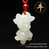 Novo Pingente do Zodíaco de Jade Afegão Desenho Animado 3D Azul e Branco 12 Signos do Zodíaco Pingente de Jade Modelo de Bem-Estar ao Vivo