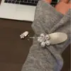 Novo grampo de cabelo de metal floral estilo ins coreano, elegante para franja e mechas, clipe lateral doce e fofo, acessório de cabelo popular online
