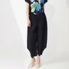 Pantalones Anchos Plisados de Diseño Miyake para Mujer Verano Delgados Sueltos Adelgazantes Pantalones Harlan talla extra Pantalones Casuales Versátiles