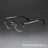 Sh0082 Armação de Óculos Grande 150mm Estilo Executivo para Homens com Rostos Grandes, Armação de Óculos Browline em Titânio Puro, Atacado de Shenzhen