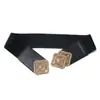 Nuevo Cinturón de Mujer Estilo Coreano para Damas Casual Decorativo Hebilla Tallada Retro Ceñidor de Cintura Elástico Cinturón Ancho con Falda