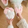 Pantufas de Algodão Fofas para Mulheres Inverno Novo Dormitório de Estudante Casa Interna Pantufas Quentes de Pelúcia com Solado Grosso para Mulheres Inverno