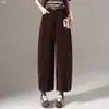 Calça Casual de Cintura Alta Personalizada para Mulheres, Primavera e Outono, Calça de Pierna Larga Fluida, Solta e Emagrece, Esconde Imperfeições e Alonga as Pernas, Versátil, 2026