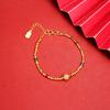 Collar de oro y arena de Vietnam con incrustaciones retro, pulsera de bolas de diamantes completa, diseño de nicho femenino, sensación de larga duración, no se desvanece, joyería al por mayor