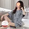 Novos Pijamas de Verão para Mulheres com Bojo, Conjunto de Loungewear Tendência Plus Size Soltinho, Traje Integrado Anti-Inchaço