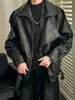 Chaqueta de cuero de alta gama, elegante, estilo retro americano, para jóvenes de primavera y otoño, corte regular, casual, con cremallera, color liso