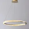 Lámpara de araña minimalista de lujo ligero estilo italiano para sala de estar, poste de luz principal, anillo de cristal simple posmoderno, LED, luz para comedor, dormitorio del hogar