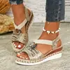 Mais Vendido do AliExpress: Sandálias Femininas Listradas com Franjas e Solado Grosso, Estilo Étnico Retrô, Aumentadoras de Altura, Sapatos Femininos Plus Size