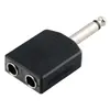 Adaptador de Audio 6.35MM Individual a Doble 6.5 Hembra 6.5 Uno-Dos Parejas Audio 6.5 Público a Hembra