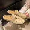 Mules Cerrados de Moda Retro para Mujer 2026 Modelo Nuevo Suela Suave Slip-On Mocasines con Hebilla Estilo Old Money Mules