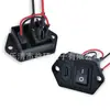 Conector fêmea tipo C de dois fios com furos para parafusos para montagem, porta de carregamento para brinquedos infantis, soquete com fio de saída vermelho e preto