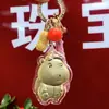 Nuevo Estilo Shuibei Capibara Dorado Imitación Llavero Clip para Teléfono Colgante para Bolso Decoración Dibujo Animado Lindo Estilo Relajado