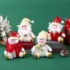 Enfeites de Papai Noel transfronteiriços Novos Enfeites de Decoração Boneco de Neve Boneca Decoração de Tecido de Natal Decoração de Janela Atacado