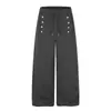 Pantalones Sueltos de Pierna Ancha para Hombre, Marca de Moda High Street, Pantalones de Chándal con Cintura Elástica, Diseño Único, Pantalones Casuales Rectos de Doble Botonadura