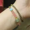 Pulsera de Árbol de Sándalo Verde 4 mm Doble Círculo Cuentas de Buda Cristal Sandía Pulsera Bosque Niña Pulsera Adornos de Mano Rosario Regalo Simple
