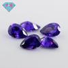 Gema Huagang en forma de pera, circonita azul violeta intenso, piedra desnuda, forma de gota, gema de color azul violeta intenso, circonita artificial al por mayor