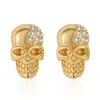 Pendientes retro con cabeza de calavera y diamantes, pendientes de Halloween de hueso premium transfronterizo, pendientes con cabeza de fantasma de ojo grande y cabeza con ruedas