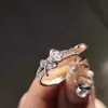 Anillo de Flor de Rosa Trenzada de Doble Hilo Abierto, Elegante, Sencillo, Moderno y Personalizado para Dedo Índice, Estilo Caliente para Transmisiones en Vivo