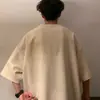 Fabricante Directo Estilo Americano High Street Suede Estampado con Espuma Todo Fósforo Camiseta de Manga Corta Camiseta de Verano para Hombre Tendencia Holgada