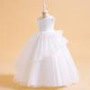 Vestido Grande para Niños Europeo y Americano de Amazon Vestido de Princesa Vestido Largo Elegante para Niña Vestido de Navidad de Tul de Hombro Descubierto