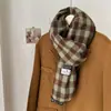 Cachecol Xadrez Arco-Íris para Mulheres no Inverno Estilo Coreano Versátil Xale Imitação de Caxemira Lã Grossa Cachecol para Casal Estudante Grosso