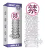 Manga de Pênis de Cristal para Aumento Masculino, Manga de Dente de Lobo de Cristal, Manga Espinhosa Alongada e Espessada, Atacado de Produtos Adultos