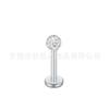 Aretes de Titanio F136 Bola Shambhala Curva Uña Labial Aleación de Titanio G23 Joyería para Perforación Uña para Ombligo Uña para Lengua Bola de Cerámica Suave