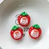 Accesorios de Fruta de Resina Transparente Durazno Fresa Hermana DIY Accesorios Semi-Terminados Agujero para Pasador Parche para Zapato N11