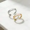 Anel Aberto Simples e Versátil com Gotejamento de Óleo para Mulheres, Design de Nicho, Versátil para Uso Diário, Anel Ajustável para Dedo Indicador para Mulheres
