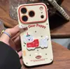 Suéter e cachecol com design de cachorrinho adequado para Apple 17 Pro Max, iPhone 16/15 Pro, capa de celular com janela em formato de coração