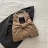 Bolsa de Ombro Transfronteiriça Bolsa de Roupas de Algodão Nova Tendência Outono e Inverno Bordado de Fio em Losango Bolsa Tote de Grande Capacidade Bolsa de Ombro Casual