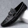 Mocasines Transpirables Antideslizantes de Cuero Genuino para Hombre, Tendencia Otoñal, Suela Suave, Superficie Suave, Zapatos Casuales