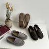 2026 Nuevos Mocasines Slip-On de Estilo Coreano para Mujer, Zapatos Casuales Versátiles y Relajados Hechos de Piel de Vaca de Primera Capa