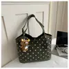 Bolso de mano casual de gamuza para mujer, nuevo bolso de hombro de lunares de moda otoño 2026, bolsa de mano tipo tote de gran capacidad para el día a día