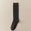 Calcetines Color Café para Mujer, Calcetines de Media Pantorrilla para Primavera y Otoño, Estilo Ins de Moda, Calcetines Largos Adelgazantes, Calcetines de Algodón Grises Nuevos para Otoño e Invierno, Calcetines Holgados